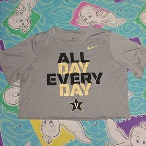 Nike Dri Fit Vanderbilt Commodores Crop Top Cropped Jersey Shirt